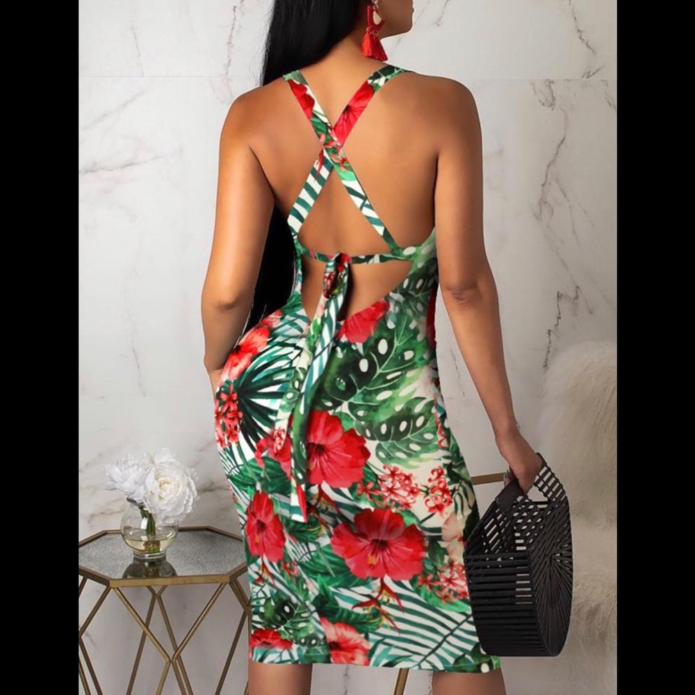 Sexy summer printed beach dress - Picture 2 of 3